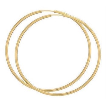 BNH Dame Blanke Forgyldt Sterling Sølv Øre Creoler, Ø 80 mm x 2,5 mm